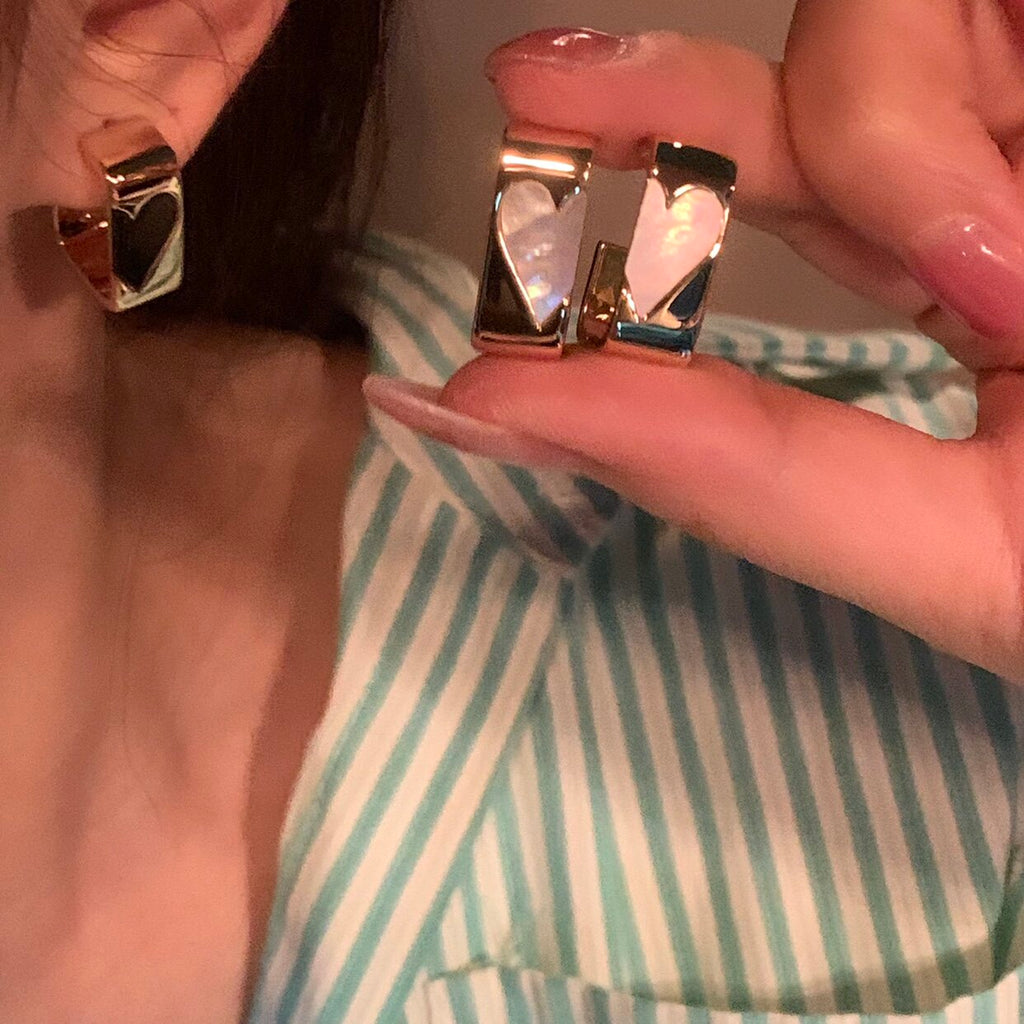 Elegant Heart Stud Earrings