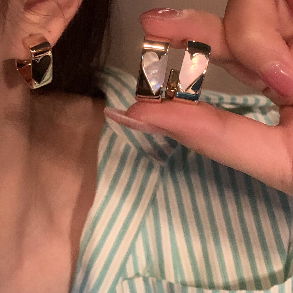 Elegant Heart Stud Earrings