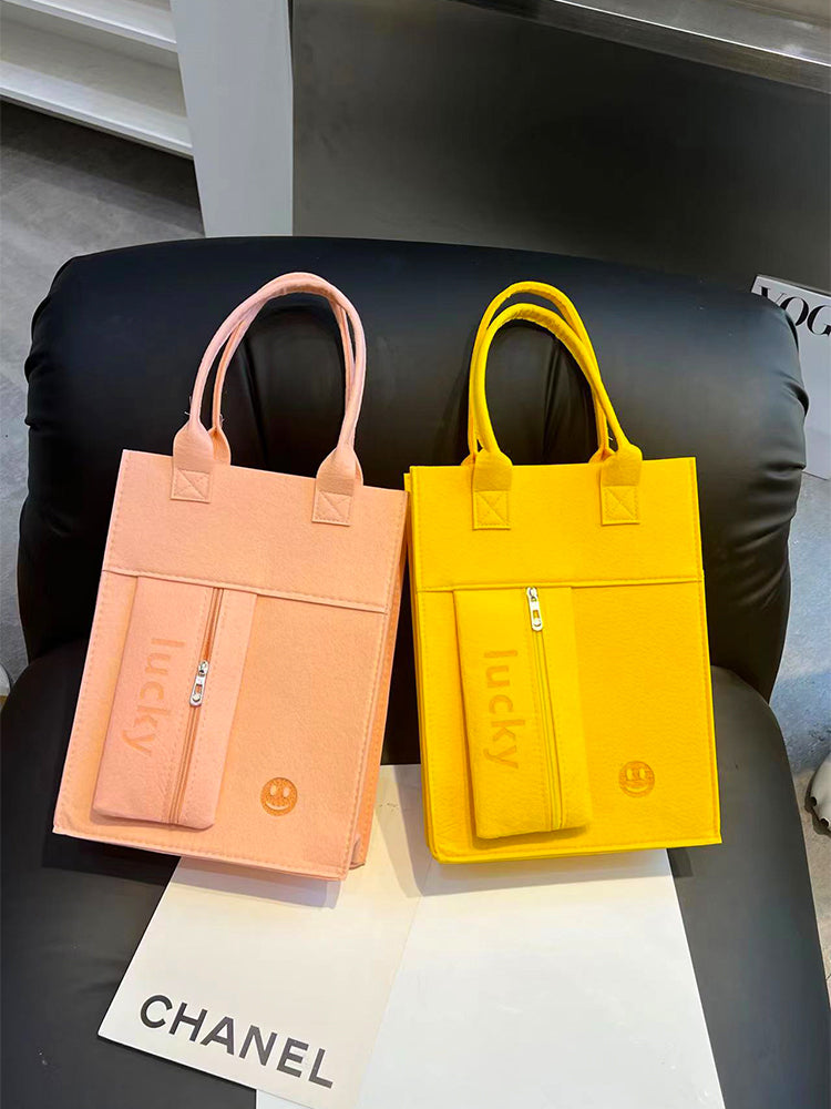 Candy Color Felt Tote Bag