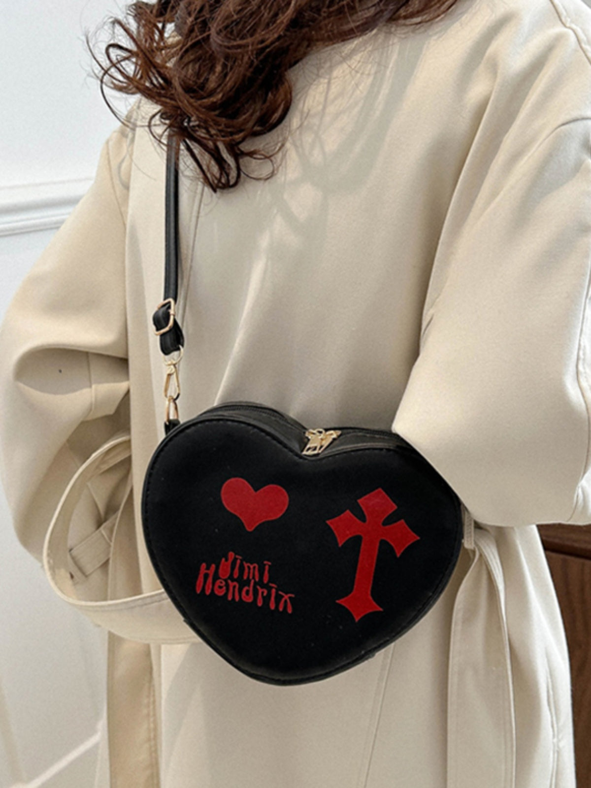 Gothic Heart Crossbody Bag