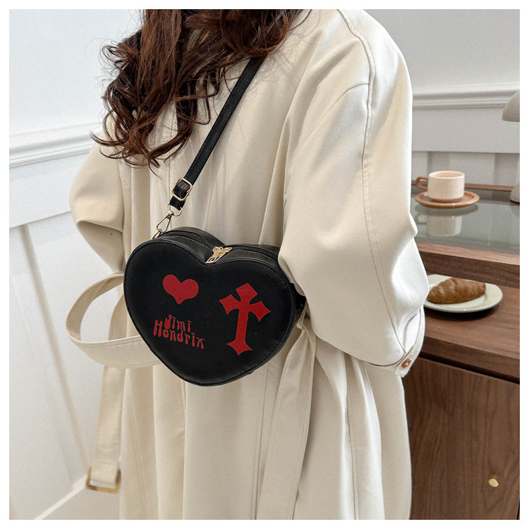 Gothic Heart Crossbody Bag