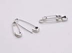 Hip-Hop Style Silver Plated Safety Pin Earrings