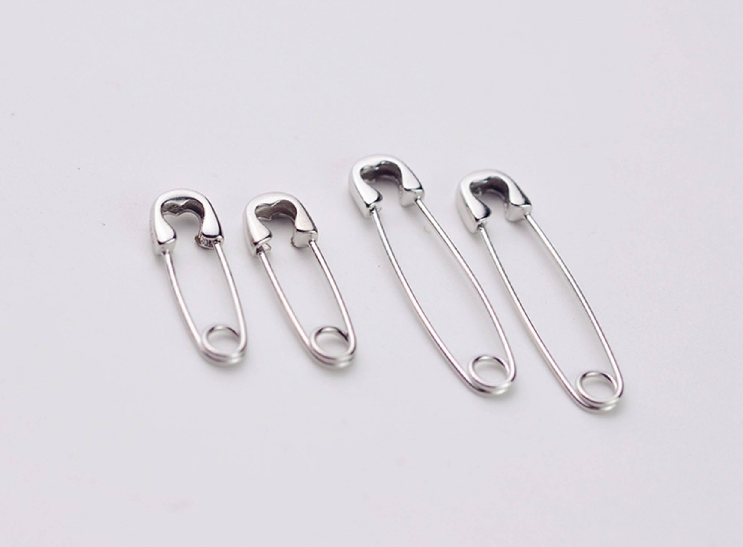 Hip-Hop Style Silver Plated Safety Pin Earrings