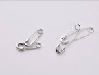 Hip-Hop Style Silver Plated Safety Pin Earrings