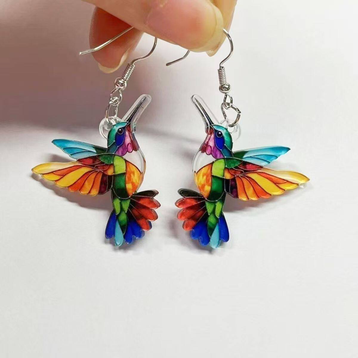 Hummingbird Acrylic Stud Earrings