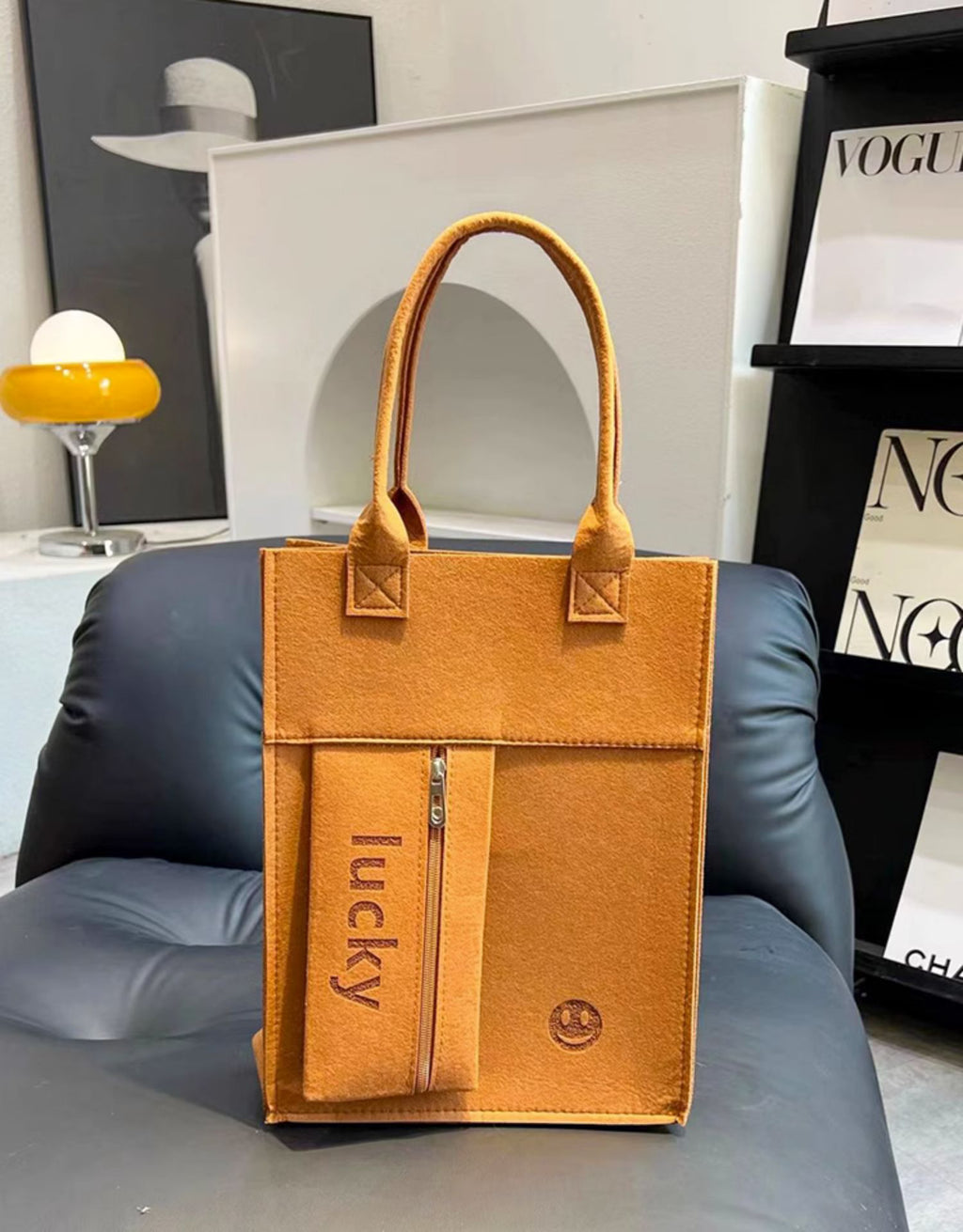 Candy Color Felt Tote Bag