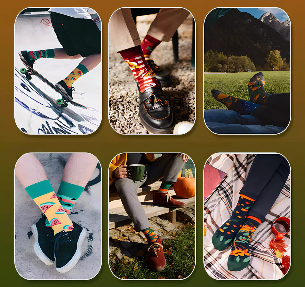 Mismatched Novelty Crew Socks