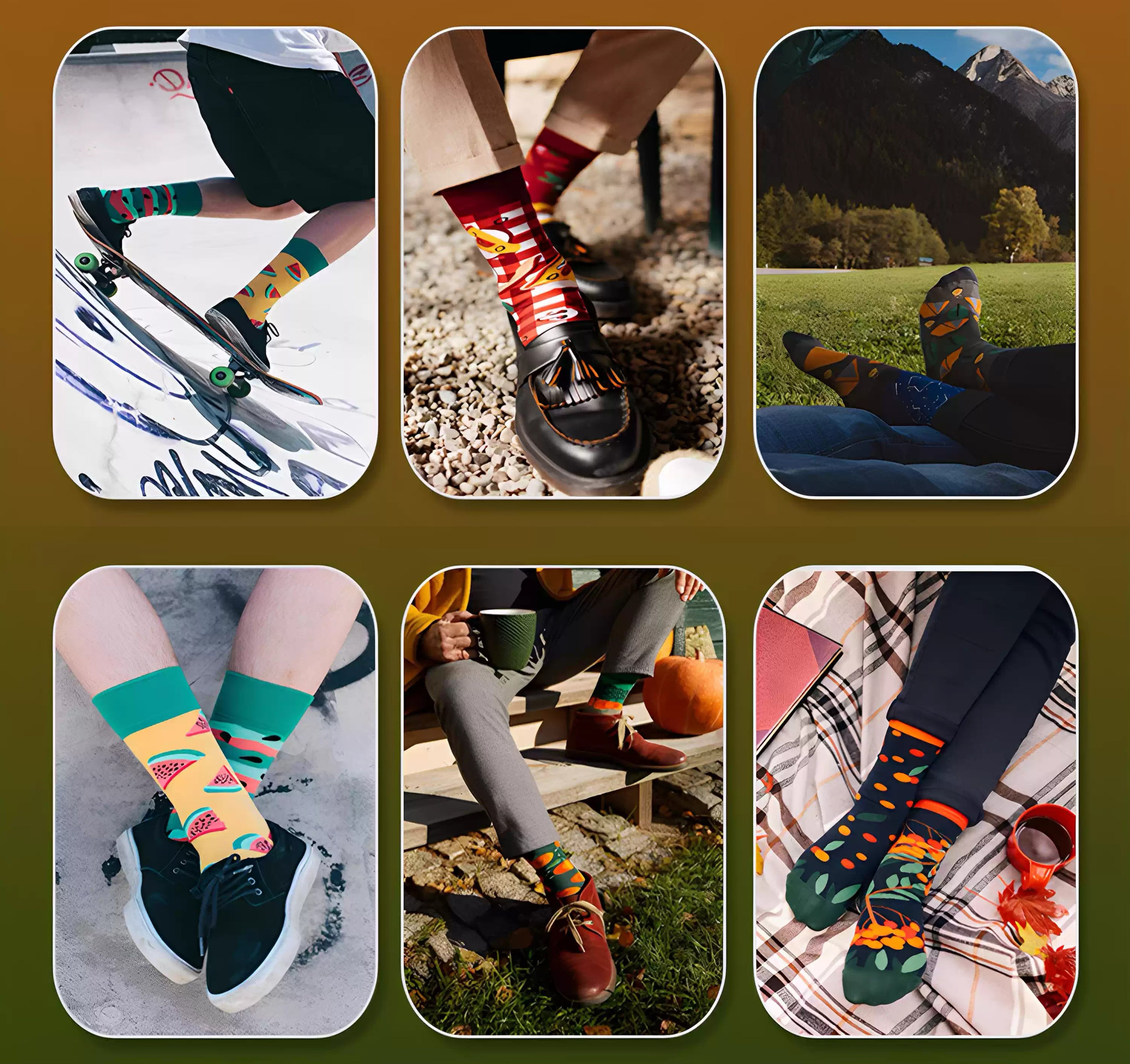 Mismatched Novelty Crew Socks