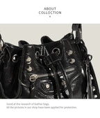 Punk Drawstring Bucket Bag