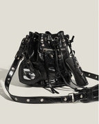 Punk Drawstring Bucket Bag