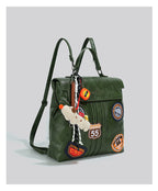 British Style Patchwork Backpack