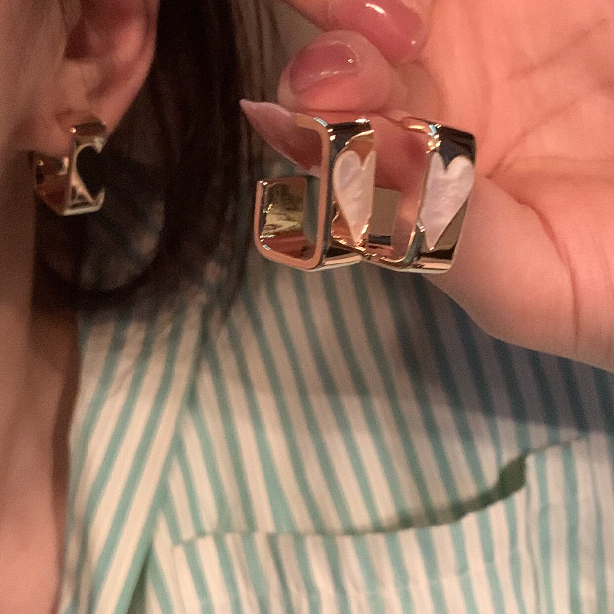 Elegant Heart Stud Earrings