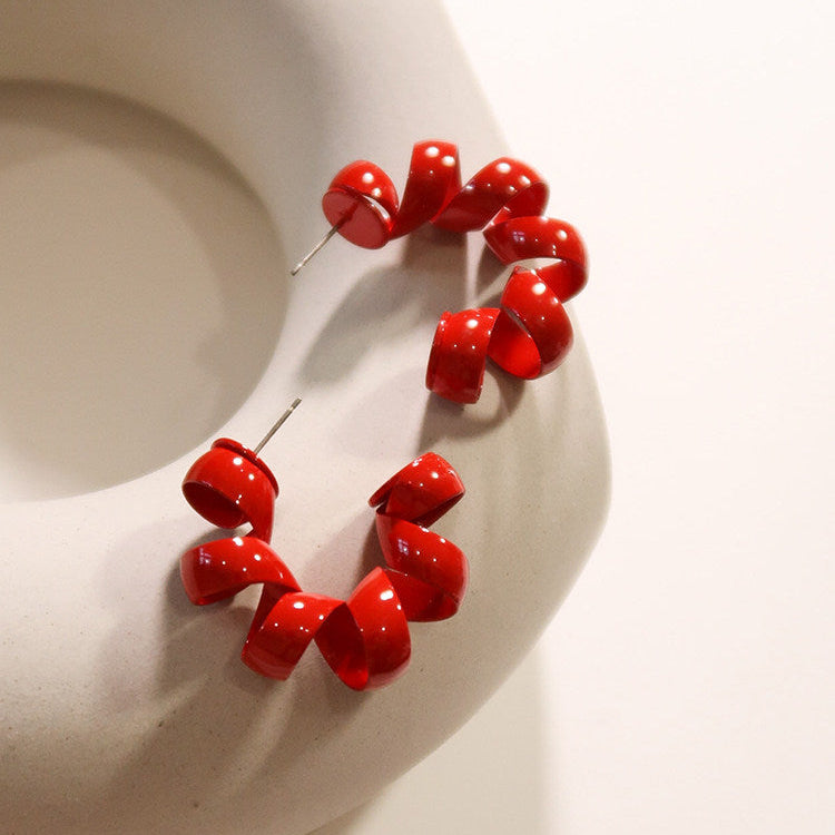 Retro Telephone Coil Earrings