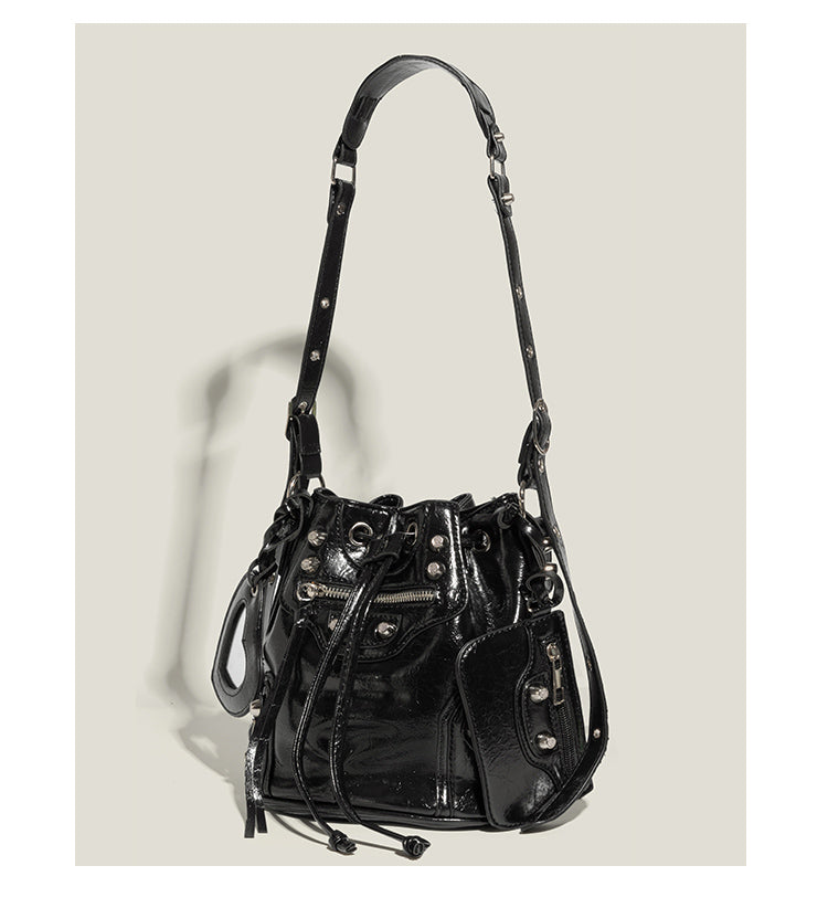Punk Drawstring Bucket Bag