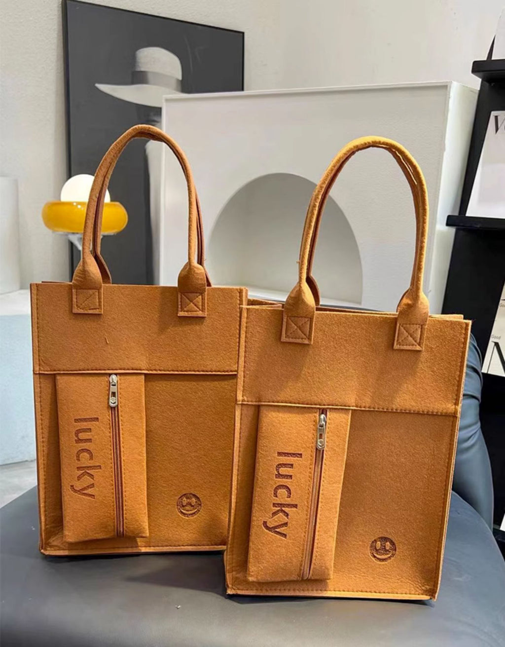 Candy Color Felt Tote Bag