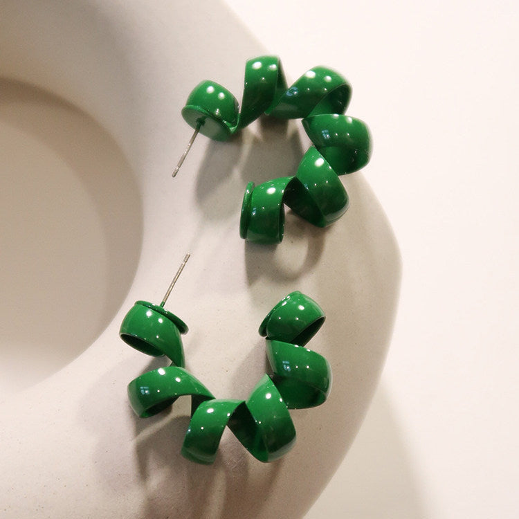 Retro Telephone Coil Earrings