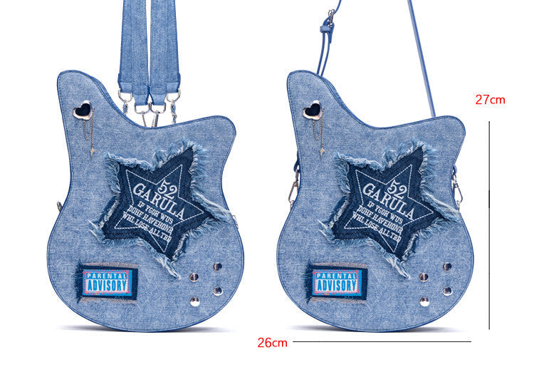 Guitar Shaped Denim Backpack