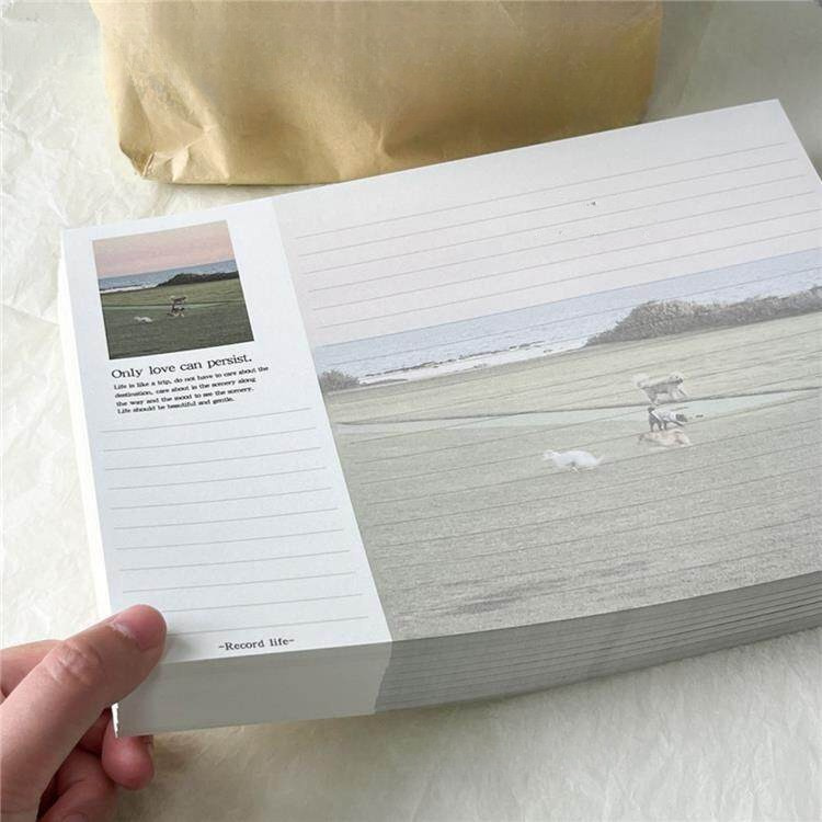 Ins Style British Landscape Tearable Writing Pad