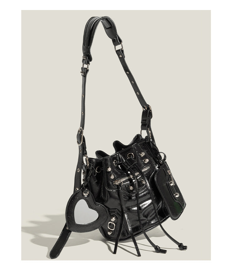 Punk Drawstring Bucket Bag