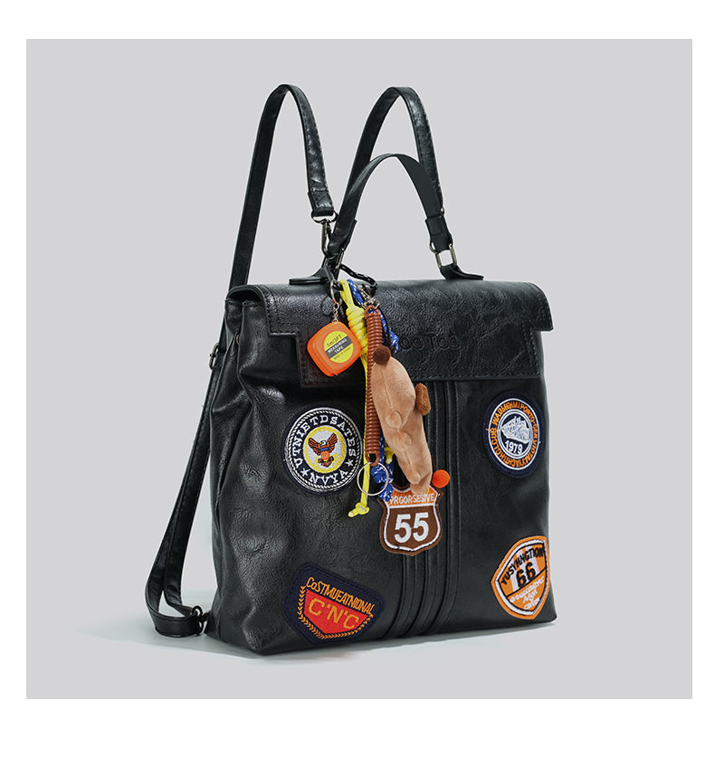 British Style Patchwork Backpack