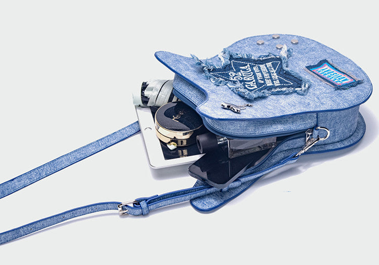 Guitar Shaped Denim Backpack