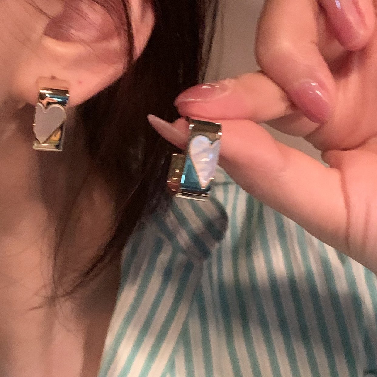 Elegant Heart Stud Earrings