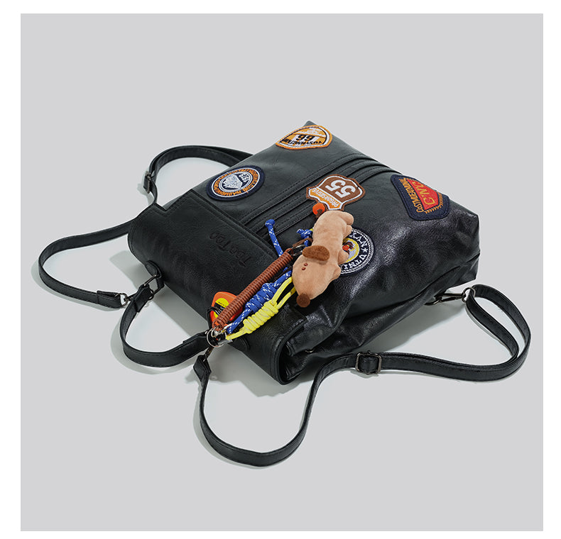 British Style Patchwork Backpack