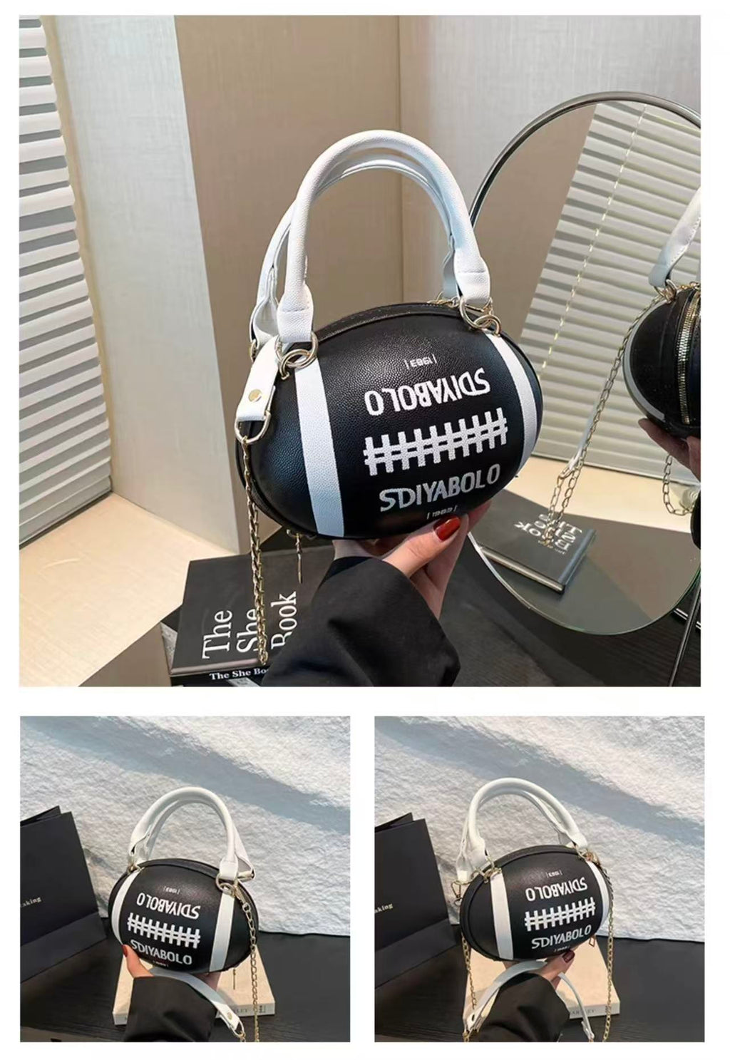 Rugby Ball Crossbody Bag