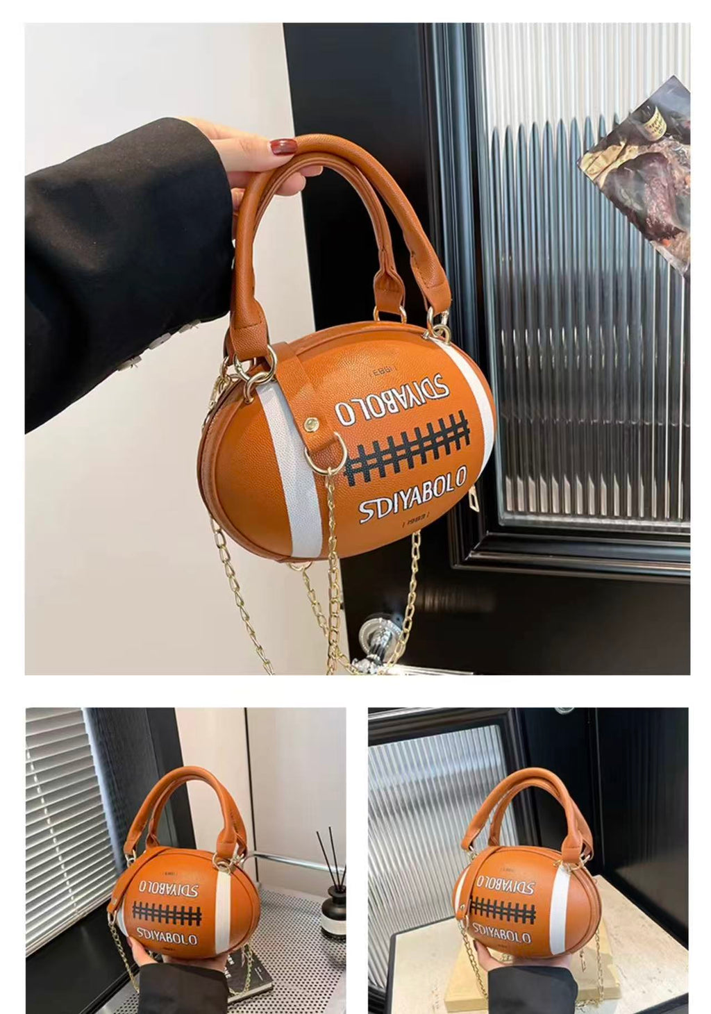 Rugby Ball Crossbody Bag