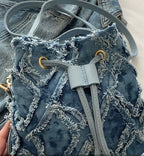 Denim Bucket Tote Cross Body Bag