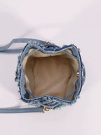 Denim Bucket Tote Cross Body Bag