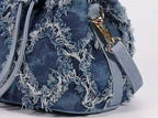 Denim Bucket Tote Cross Body Bag