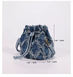 Denim Bucket Tote Cross Body Bag