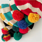 Striped Pom Pom Beanie