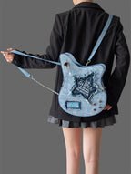 Guitar Shaped Denim Backpack
