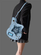 Guitar Shaped Denim Backpack