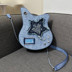 Guitar Shaped Denim Backpack