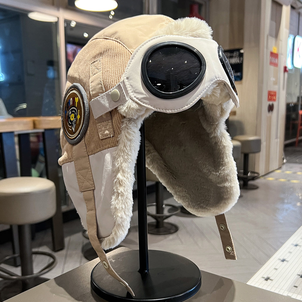 Retro Aviator Hat with Goggles