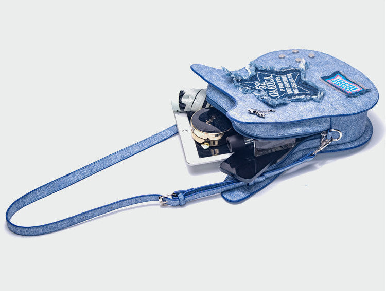 Guitar Shaped Denim Backpack