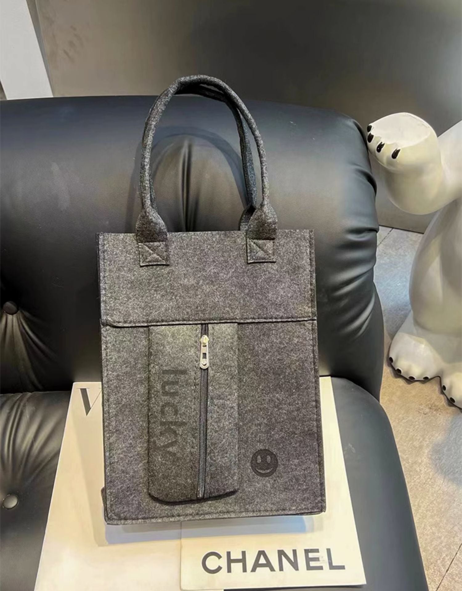 Candy Color Felt Tote Bag