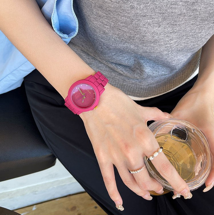 Light Luxury Quartz Watch - Sweet Pink for Daily Wear