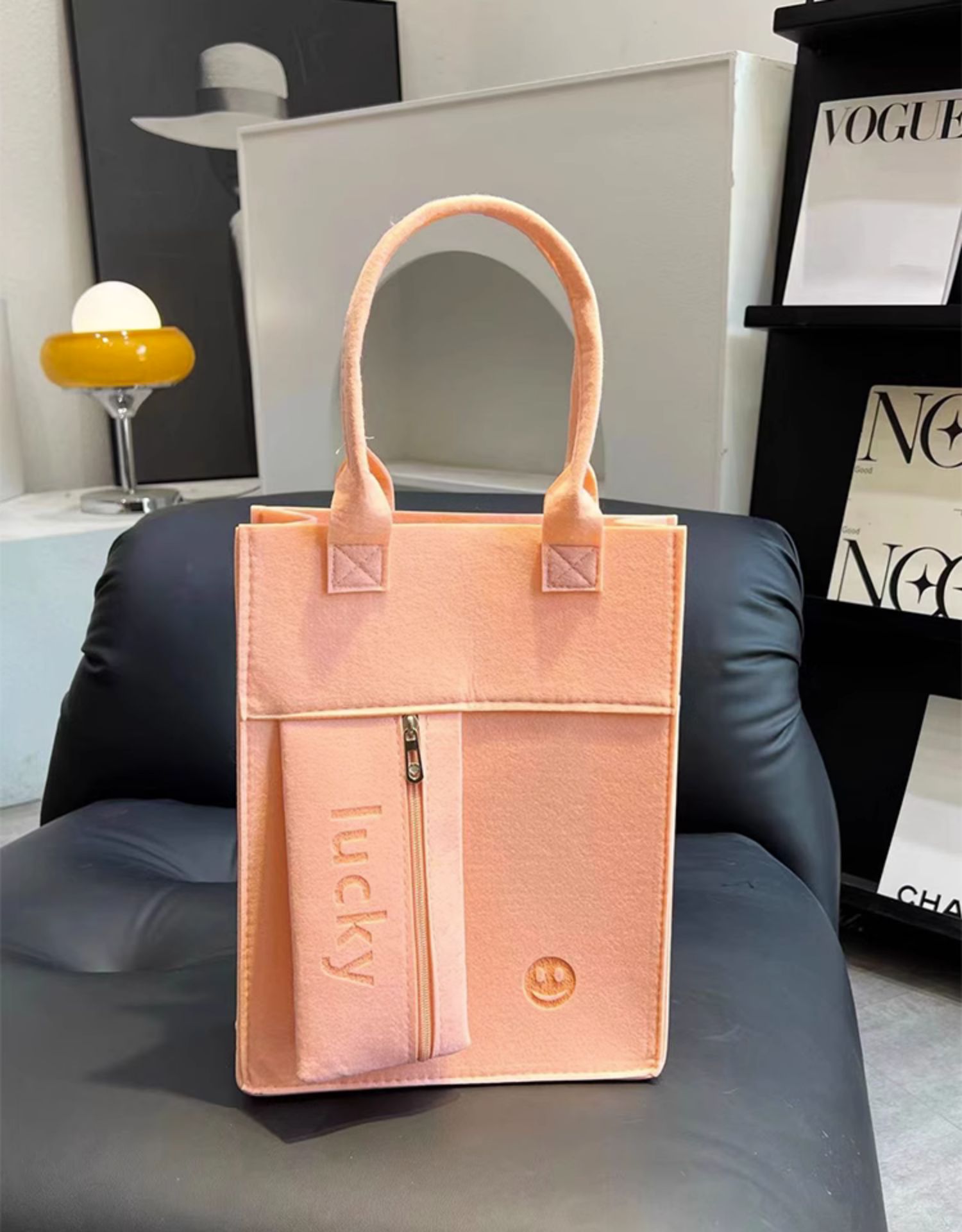 Candy Color Felt Tote Bag