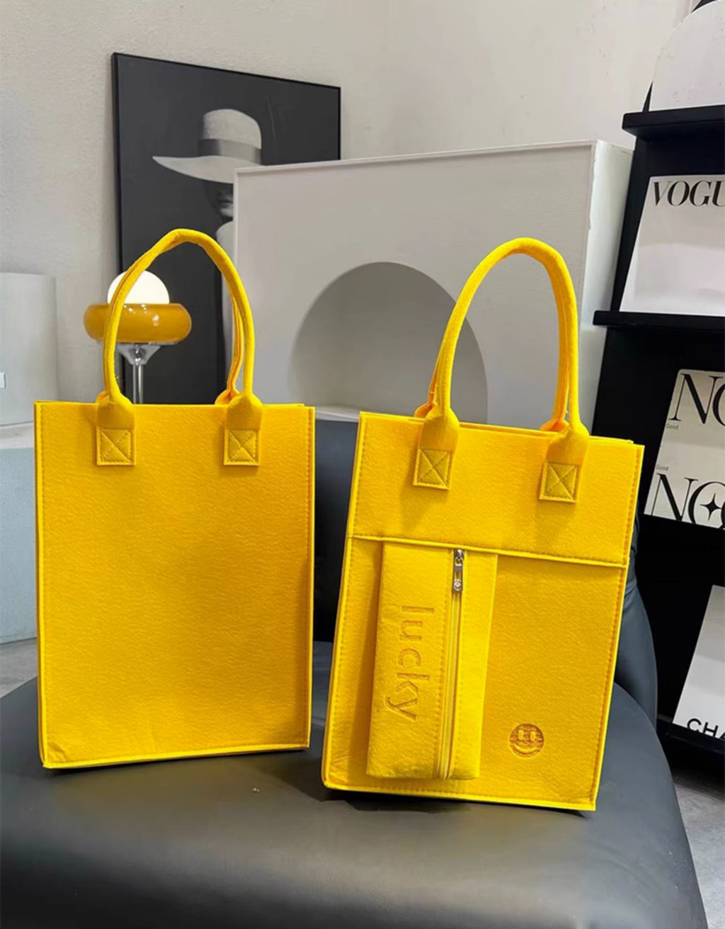 Candy Color Felt Tote Bag