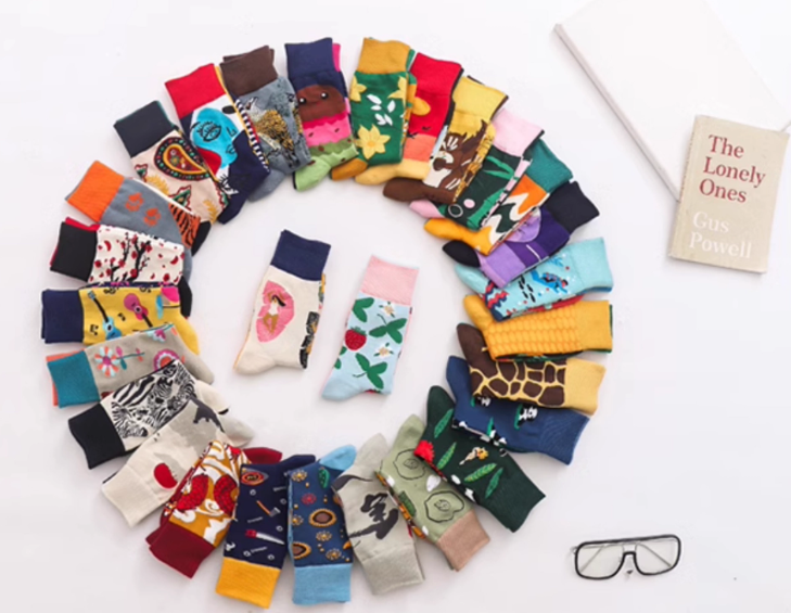 Mismatched Novelty Crew Socks