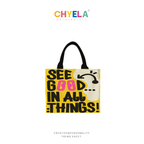 Vibrant Letter Print Tote Bag