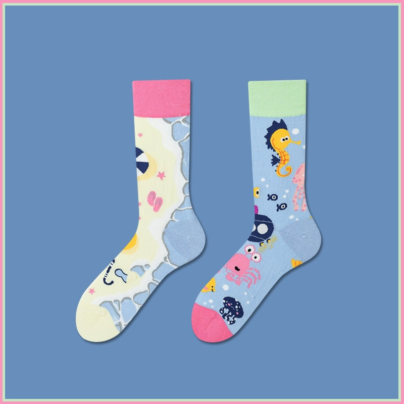 Mismatched Novelty Crew Socks