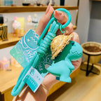 Dino in Straw Hat Keychain