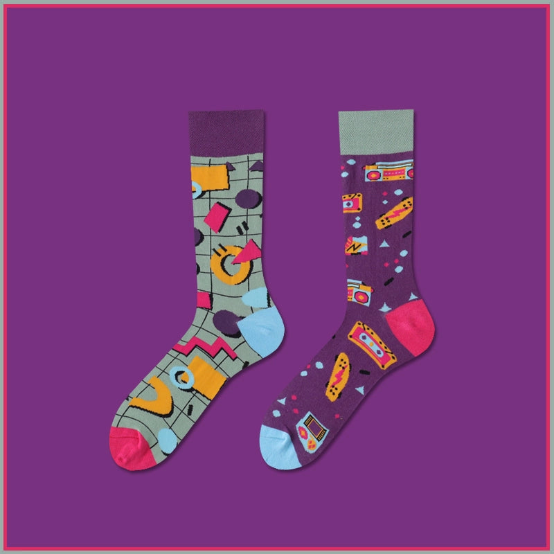 Mismatched Novelty Crew Socks