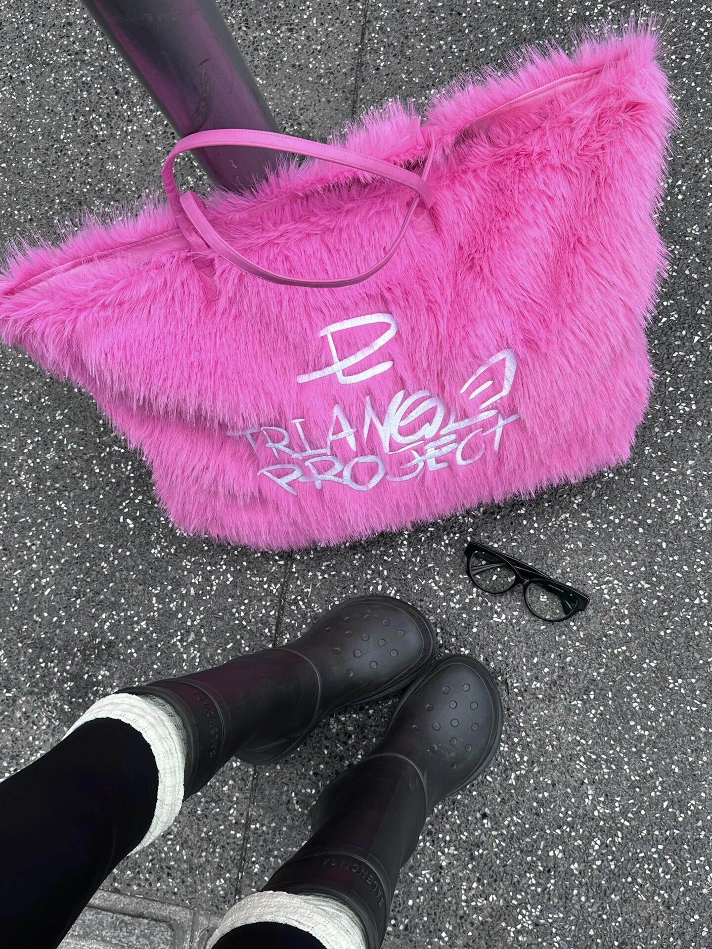 Plush Embroidered Tote Bag