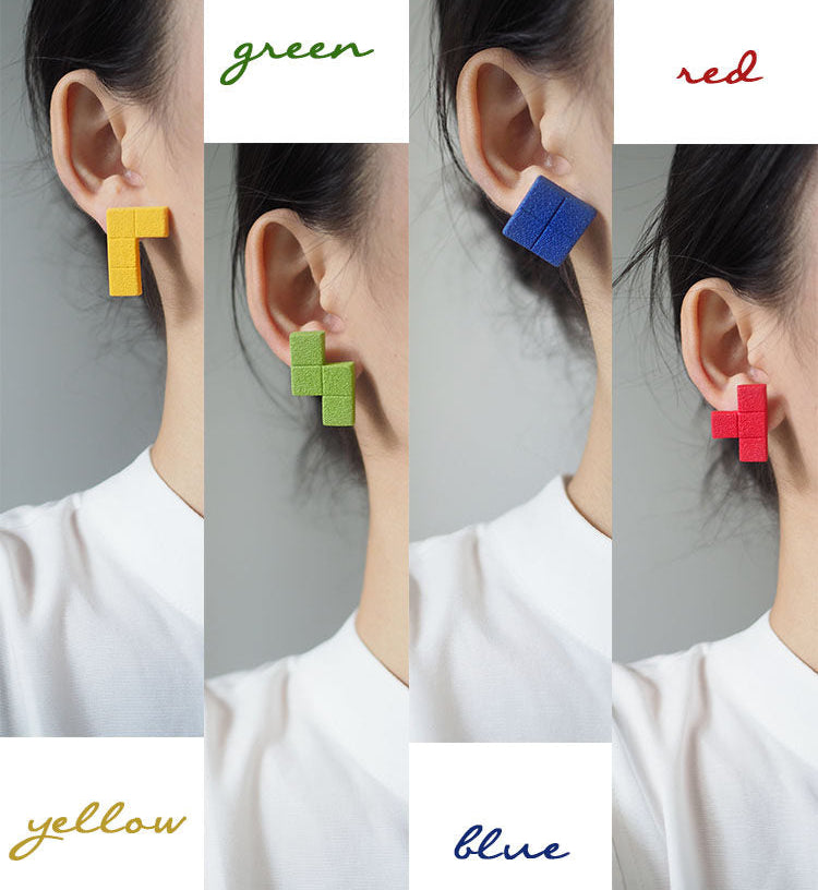 Tetris Block Stud Earrings